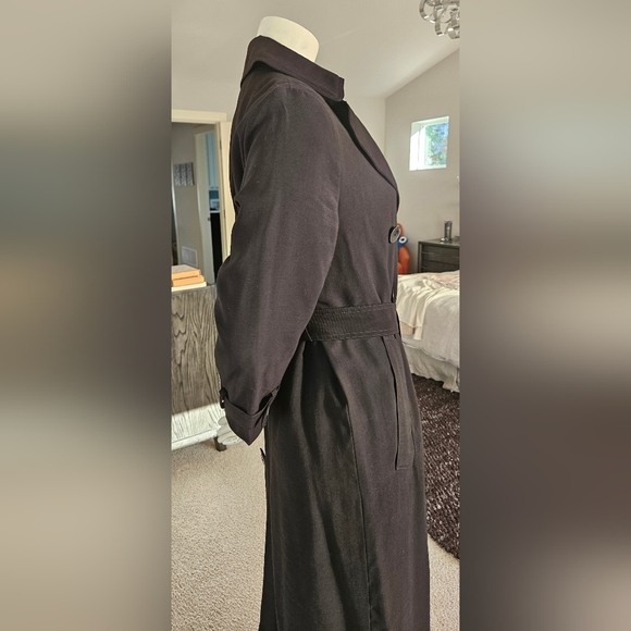 EUC Size S ZARA Black Trench Coat - Picture 4 of 11